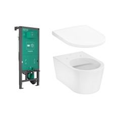 Унитаз подвесной EluPura S в комплекте с инсталляцией iFrame 60301200