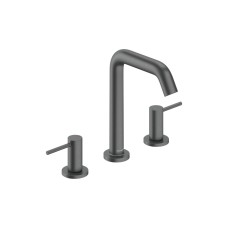 Змішувач Tecturis S 150 Ecosmart+ push open для умивальника на 3 отвори, Brushed Black Chrome (73330340) TECTURIS S
