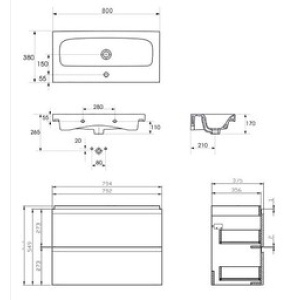 Сет Мебельный В06 Moduo Slim 80 белая 800*380