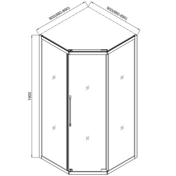 Душова кабіна INSANA Kiota 90x90x190 без піддона ( А0062618 ) Insana