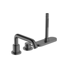 Смеситель Tecturis S врезной на край ванны 3 отв из sBox, Brushed Black Chrome (73447340)