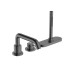 Змішувач Tecturis S врізний на край ванни 3 отв з sBox, Brushed Black Chrome (73447340)