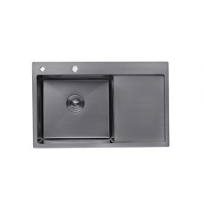 Кухонная мойка KRP Schwarze - 7849LHM PVD (3.0/1.0 мм) Schwarze Сантехника Kroner