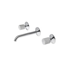 LIGNAGE CARRARA, Смеситель для умывальника на 3 отверстия, chrome+carrara marble (100324530 cm) LIGNAGE CARRARA, Смеситель для умывальника на 3 отверстия, chrome+carrara marble (100324530 cm)