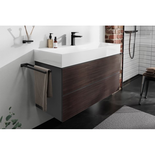 Тумба под умывальник Xevolos E 1180/475 с 2-мя ящиками, Slate Matt Grey/Front Dark Oak (54186730)