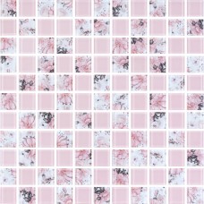 Мозаика стеклянная GMP 0825008 С2 print 8/pink w 300x300 (кубик 2,5х2,5) Керамика Лео УКРАИНА