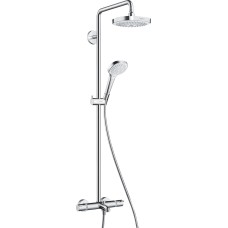 Душевая система Croma Select E 180 2jet Showerpipe с термостатом для ванны, белый/хром (27352400)