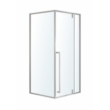 MORA 90-C душевая кабина 90*90*200 см квадратная, дверь распашная, профиль хром, стекло прозрачное
