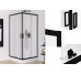 Душова кабіна квадратна SUVIA BLACK 2D R55 80x80х190 скло satin ACTIVE SHIELD 5мм, захисне покриття