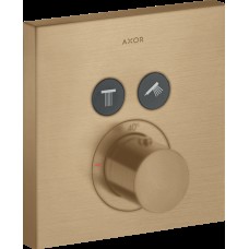 Термостат для двох споживачів Axor ShowerSelect square прихованого монтажу Brushed Bronze 36715140