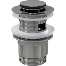 Водослив для умывальника click/clack 5/4", цельнометаллический с малой заглушкой