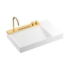 Умивальник Avalegra AquaUnit 780/475 R без переливу QuickClean+ зі змішувачем, Polished Gold Optic (22473990) Умивальник Avalegra AquaUnit 780/475 R без переливу QuickClean+ зі змішувачем, Polished Gold Optic (22473990)