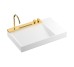 Умивальник Avalegra AquaUnit 780/475 R без переливу QuickClean+ зі змішувачем, Polished Gold Optic (22473990)