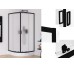 Душова кабіна півкругла SUVIA BLACK 2D R55 90x90х190 скло satin ACTIVE SHIELD 5мм, захисне покриття