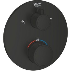 1022082430 Grohtherm Зовнішня частина термостата для душу з перемикачем на 2 положення верхній/ручний душ, чорний матовий (1 сорт) Grohtherm Сантехніка Grohe
