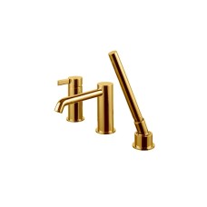 Зовн. частина врізного змішувача RONDO на борт ванни на 3 отв., gold (100292698) Зовн. частина врізного змішувача RONDO на борт ванни на 3 отв., gold (100292698)