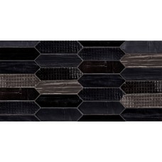 7,5x28 Tissue Noir - Charme з колекції Charme 7,5x28 Tissue Noir - Charme з колекції Charme Charme Плитка Mirage