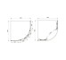 S14 FRAME Нерухоме скло кабіни чверть кола 90*90 SHQG51906 - хром/сіре скло (1 сорт)