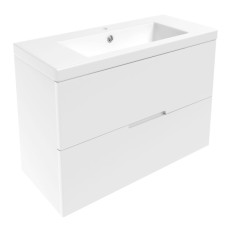 AIVA комплект мебели 80см белый: тумба подвесная, 2 ящика + умывальник накладной арт 15-68-080