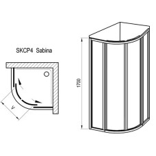 Душова кабіна SKCP4- 80 SABINA Сатин PEARL
