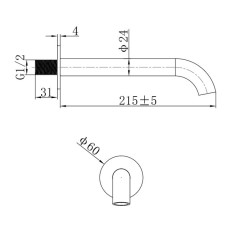D119100000001BN Flow Вилив для ванни, brushed nickel (1 сорт) D119100000001BN Flow Вилив для ванни, brushed nickel (1 сорт)