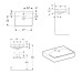 SMYLE SQUARE рукомойник 45*16*36см, с ассиметричным переливом, отв для смесителя в центре, перелив видимый