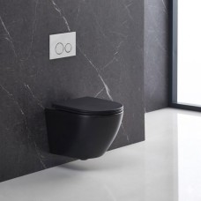 DFL0460111MB Flow Унитаз подвесной 495x365x365mm с крышкой soft-close, Vortex Flush, матовый черный (1 сорт) Flow