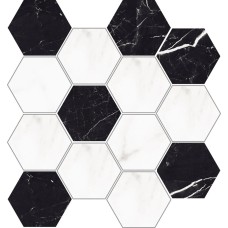 Мозаїка Capitol/Luxury White/Black Hexagono Pulido - 26.5x28.3 Capitol з колекції Capitol Мозаїка Capitol/Luxury White/Black Hexagono Pulido - 26.5x28.3 Capitol з колекції Capitol