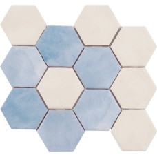 Мозаика (23.2x26.4) Malla Panal Hexagon Flor Crema-Azul - Panal Hexagon из коллекции Panal Hexagon Мозаика (23.2x26.4) Malla Panal Hexagon Flor Crema-Azul - Panal Hexagon из коллекции Panal Hexagon Panal Hexagon Керамическая плитка Cevica