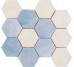 Мозаїка (23.2x26.4) Malla Panal Hexagon Flor Crema-Azul - Panal Hexagon з колекції Panal Hexagon Cevica