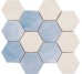Мозаїка (23.2x26.4) Malla Panal Hexagon Flor Crema-Azul - Panal Hexagon з колекції Panal Hexagon Cevica