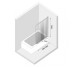 Шторка д/ванны SENSI 100х150см, раздвижная, стекло прозрачное, проф хром New Trendy