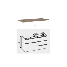 Комплект Lofty 120 Тумба і комод White з ручками хром, стільниця Dab Classic Oak Комплект Lofty 120 Тумба і комод White з ручками хром, стільниця Dab Classic Oak