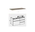 Комплект Lofty 120 Тумба и комод White с ручками хром, столешница Dab Classic Oak