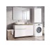 Комплект Lofty 120 Тумба и комод White с ручками хром, столешница Dab Classic Oak