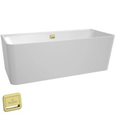 COLLARO Duo Ванна пристінна 1800х800 з ніжками та сифоном акрилова (UBA180COR9CS00VJ01) Gold