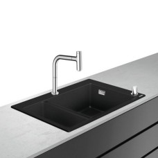 Кухонна мийка C51-F635-09 Сombi 770x510 на дві чаші 180/450 Select зі змішувачем Chrome (43220000)