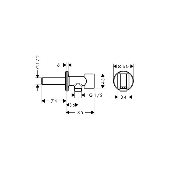 Шлангове під'єднання Fixfit Porter Axor Archivio з тримачем, Brushed Nickel 34109820