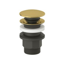 Клапан донний PUSH-OPEN для умивальників з отвором для переливу, золото брашоване, KLUDI Клапан донний PUSH-OPEN для умивальників з отвором для переливу, золото брашоване, KLUDI