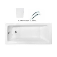 Ванна акрилова TALIA 170х75 Premium (підголовник+ручки) без ніг / без обудови