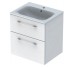 Раковина SELNOVA SQUARE 60см, slim rim з/о, з/п + шафка 2 шухляди, білий глянець Geberit