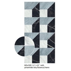 60*120 Majestic Decori Piramide Blu/Bianco/Nero Rett 9 Mm