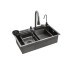 Кухонна мийка Kroner KRP Schwarze - SET7545NB PVD (3.0/0.8 мм) Kroner