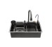 Кухонна мийка Kroner KRP Schwarze - SET7545NB PVD (3.0/0.8 мм) Kroner