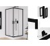Душевая кабина квадратная SUVIA BLACK 2D R55 90x90х190 clear ACTIVE SHIELD 5мм, защитное покрытие