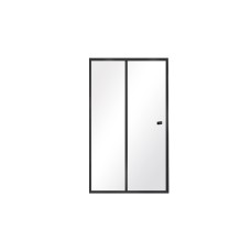 Душевая дверь Duo Slide black 120x195 профиль черный матовый, стекло прозрачное