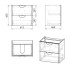NOVA VLNA комплект мебели 60см, белый: тумба подвесная, 2 ящика + умывальник накладной