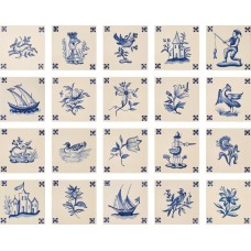 Декор 14x14x0.9 Delft-Delft-PN005 из коллекции Delft Delft Керамическая плитка Aleluia