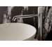 ROUND CUSTOM Змішувач для умивальника Н306 мм, підключення 3/8, matt black+carrara marble (700034581 cm)