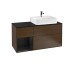 FINION Тумба під умивальник 120x60,3x50,1 Walnut Veneer/Black Matt Lacquer (F142PDGN)